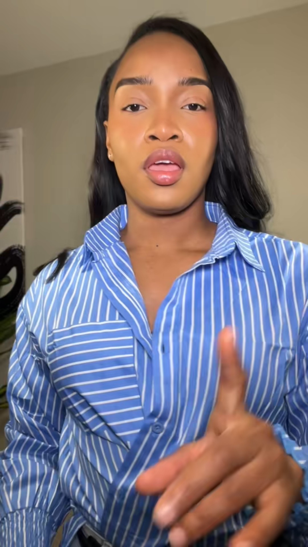 Styling my stripe button down top. 