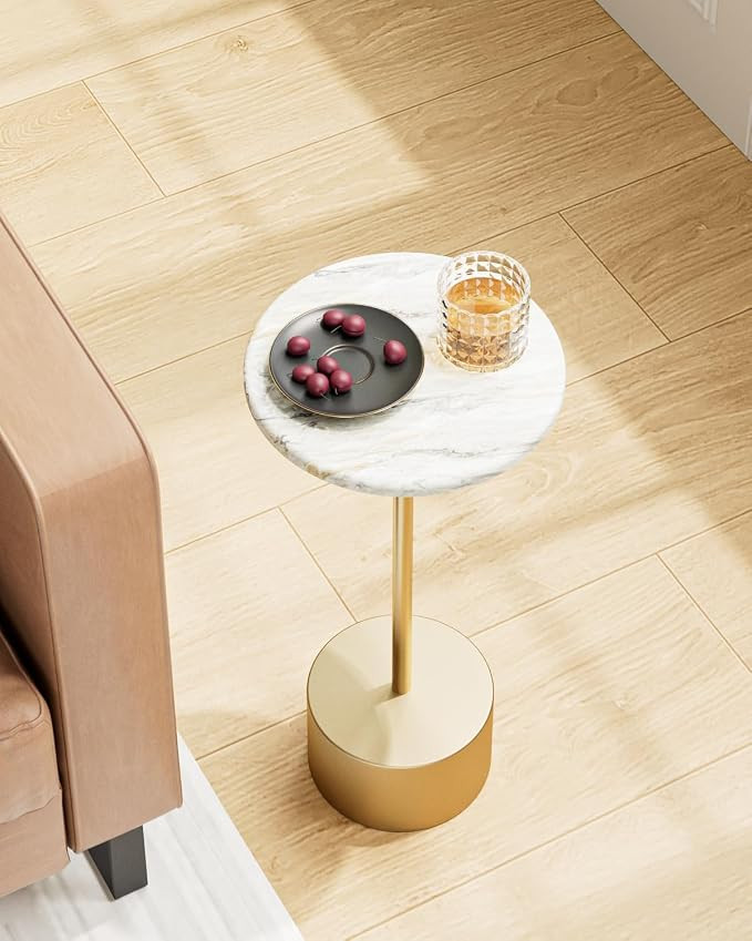 Drink Table Pedestal, Round Side Table, Drink Tables for Small Spaces, Pedestal End Table, Small ... | Amazon (US)