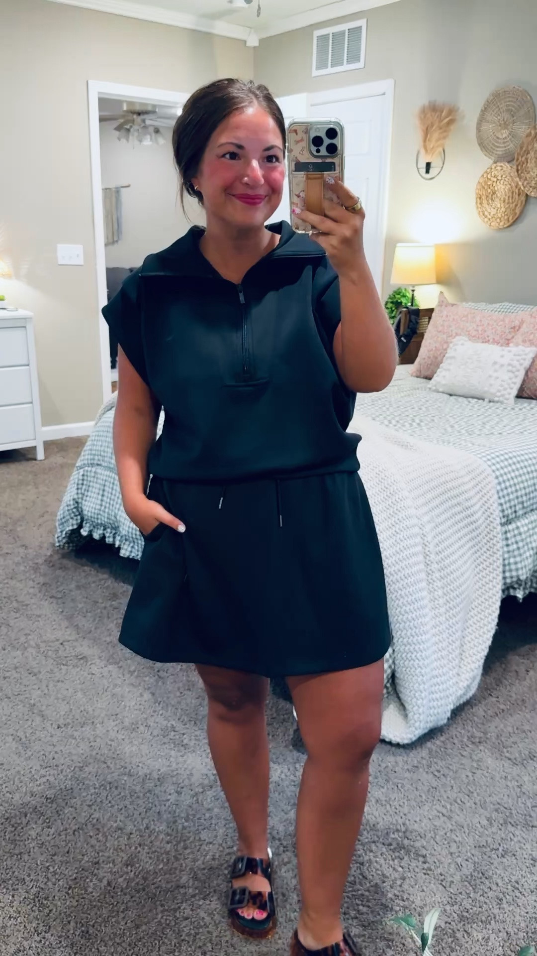 Target did it again! 👏 This two-piece skirt set is lightweight, flattering, and perfect for transitioning from the classroom to the weekend.

sandals: fit true to size // wearing a 5
skort: fits a tad oversized // wearing a large
quarter zip: fits true to size // wearing a large (would be so cute mixed & matched!) 

 #LTKootd #LTKMidsize #LTKWorkwear