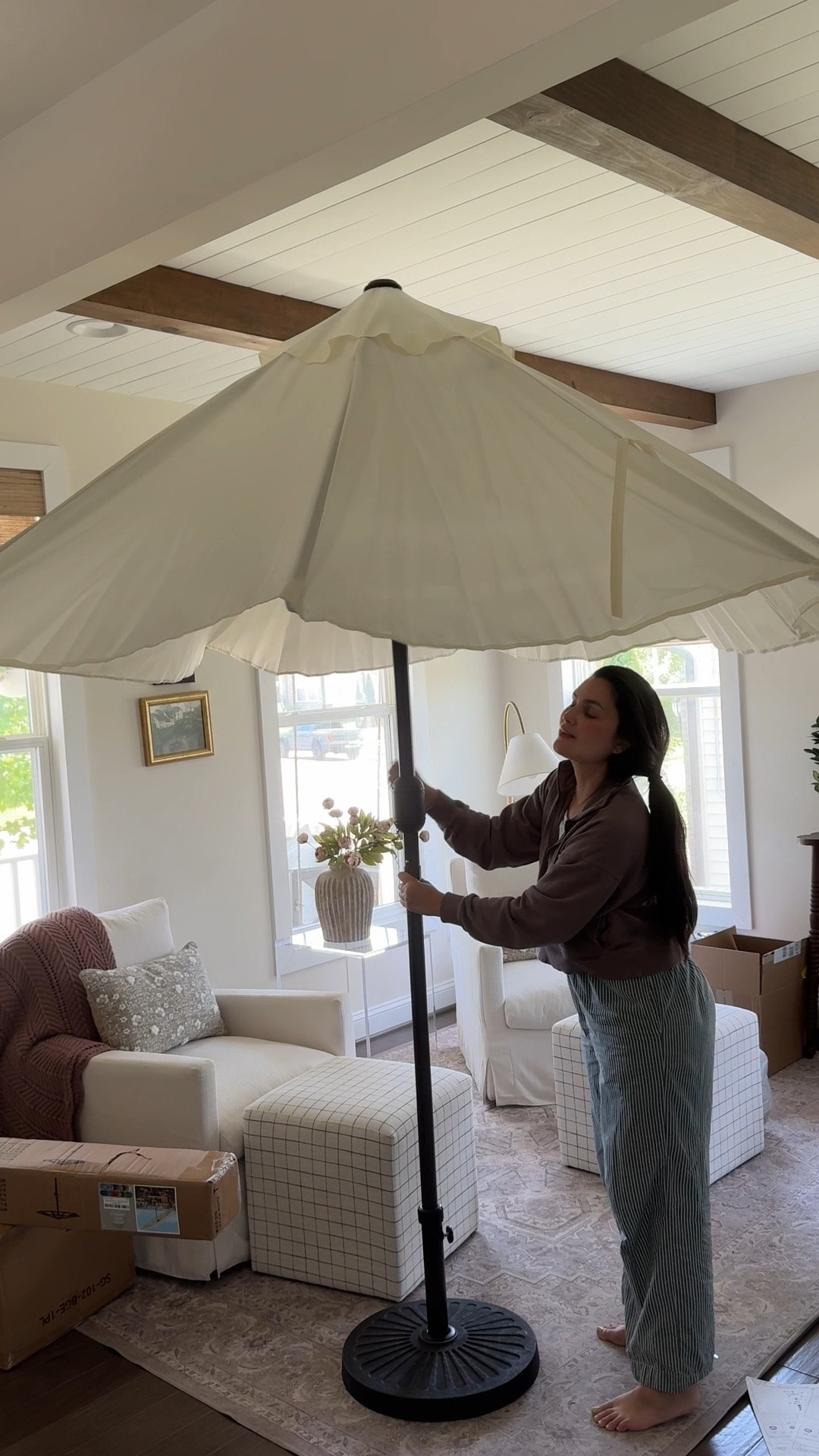 Unboxing my Amazon Prime Day order! These outdoor umbrellas cost me $45 (currently $57) and the base was $40 (currently $50). I actually got 3 of these for my upcoming outdoor hosting parties & patio (to be under construction soon) ☺️ I absolutely LOVE this look! Got the color creamy white!

#LTKHome #LTKSeasonal