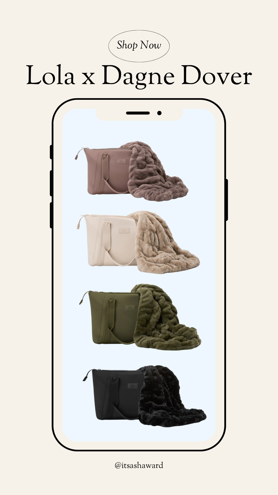 RUNNN!! Lola x Dagne Dover collab!
Use code RACHEL35 for 35% off! 

This will sell out fast! (Some of these colors of the Dagne Dover bag are already sold out on their site). 

I have the medium size Landon (what this bundle comes with) and it is the PERFECT personal item for traveling!! 

The price of this bundle is insane! You are basically getting the blanket for free!! 

#DagneDover #LolaBlanket #LolaxDagneDover 

 #LTKSeasonal #LTKSaleAlert #LTKTravel