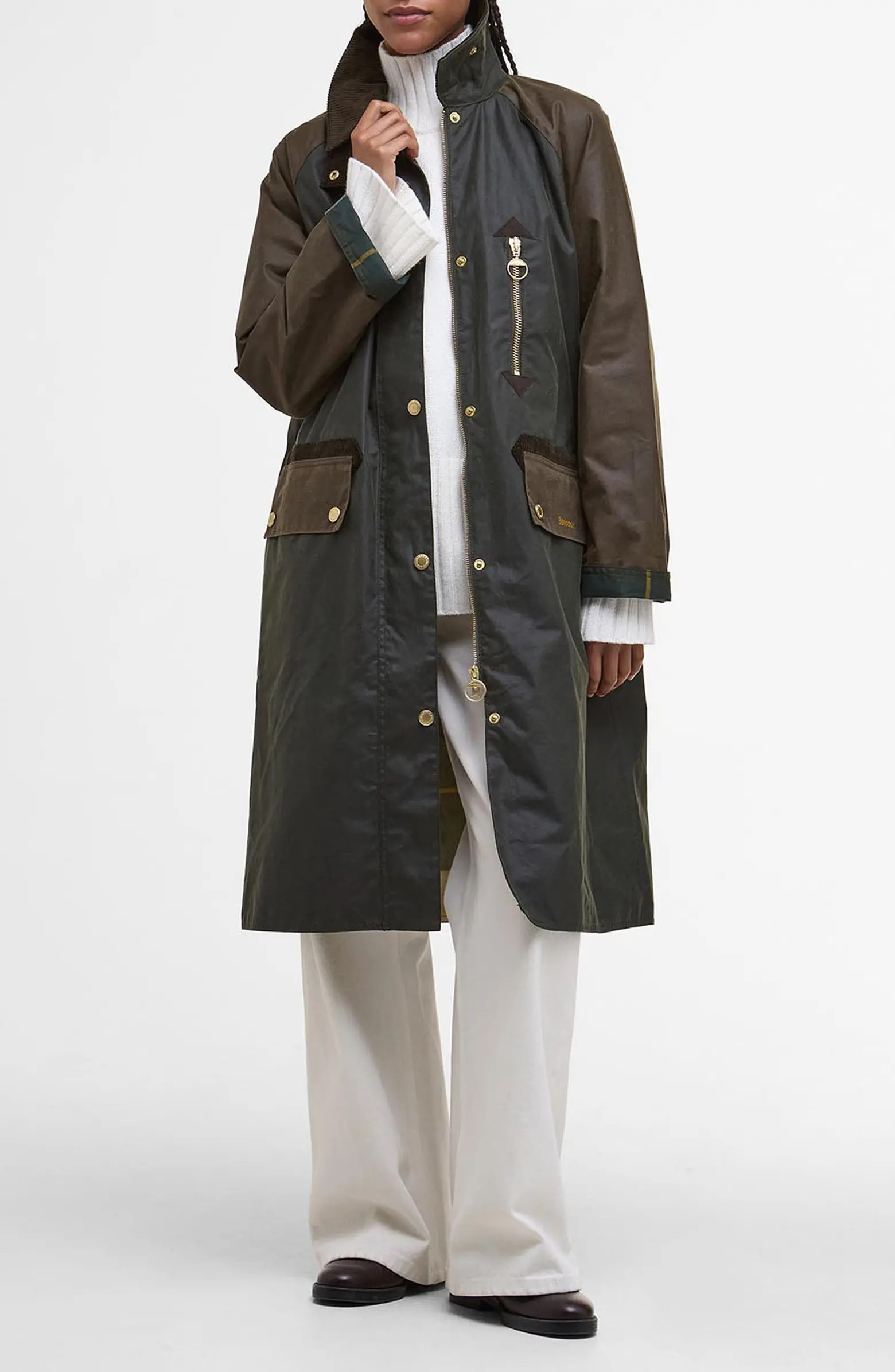 Evette Water Repellent Waxed Car Coat | Nordstrom