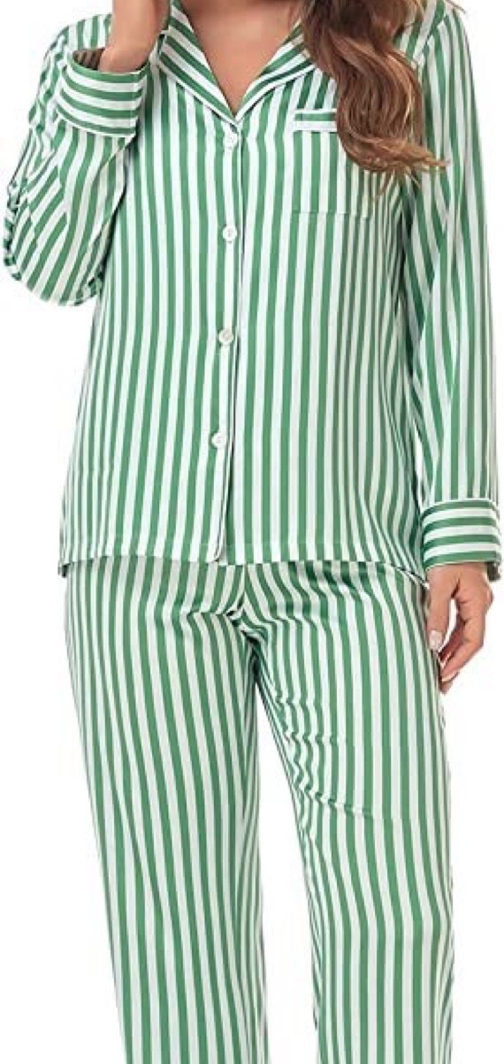 The most perfect striped pajama spring set in the perfect color options