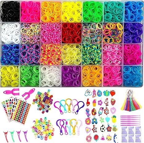 YITOHOP 12000+ Colorful Loom Bands Set , Premium Rubber Bands for Bracelet Making Kit DIY Band Br... | Amazon (US)