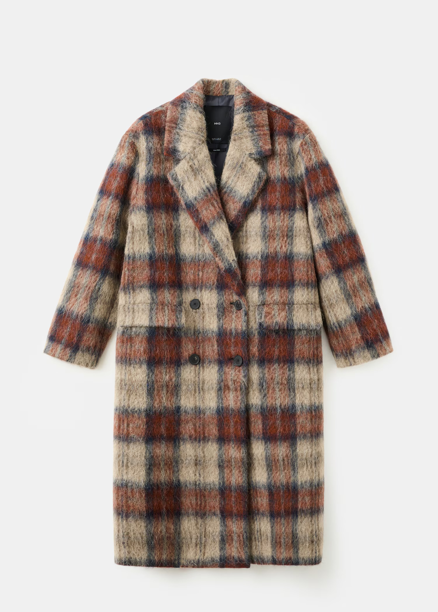 Wool-blend check coat | Mango (US/MX/AU)