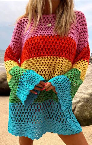 Paula Pullover ~ Bright Stripe Crochet | Show Me Your Mumu