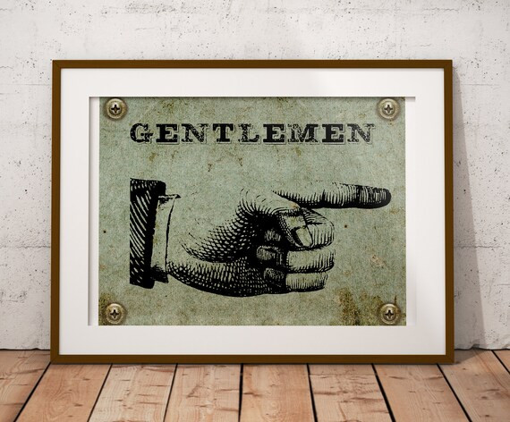 GENTLEMEN'S BATHROOM SIGN - Instant Download - Bathroom Wall Art - Bathroom Decor - Men's Restroom S | Etsy (US)