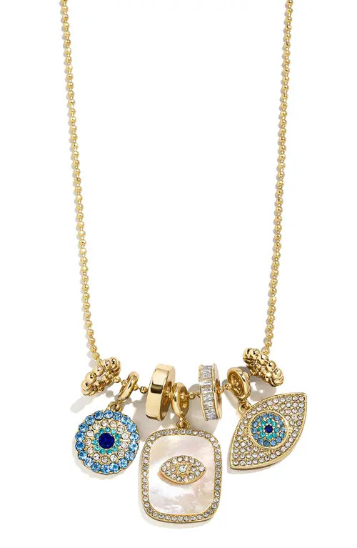 BaubleBar Evil Eye Multicharm Necklace in Blue at Nordstrom | Nordstrom