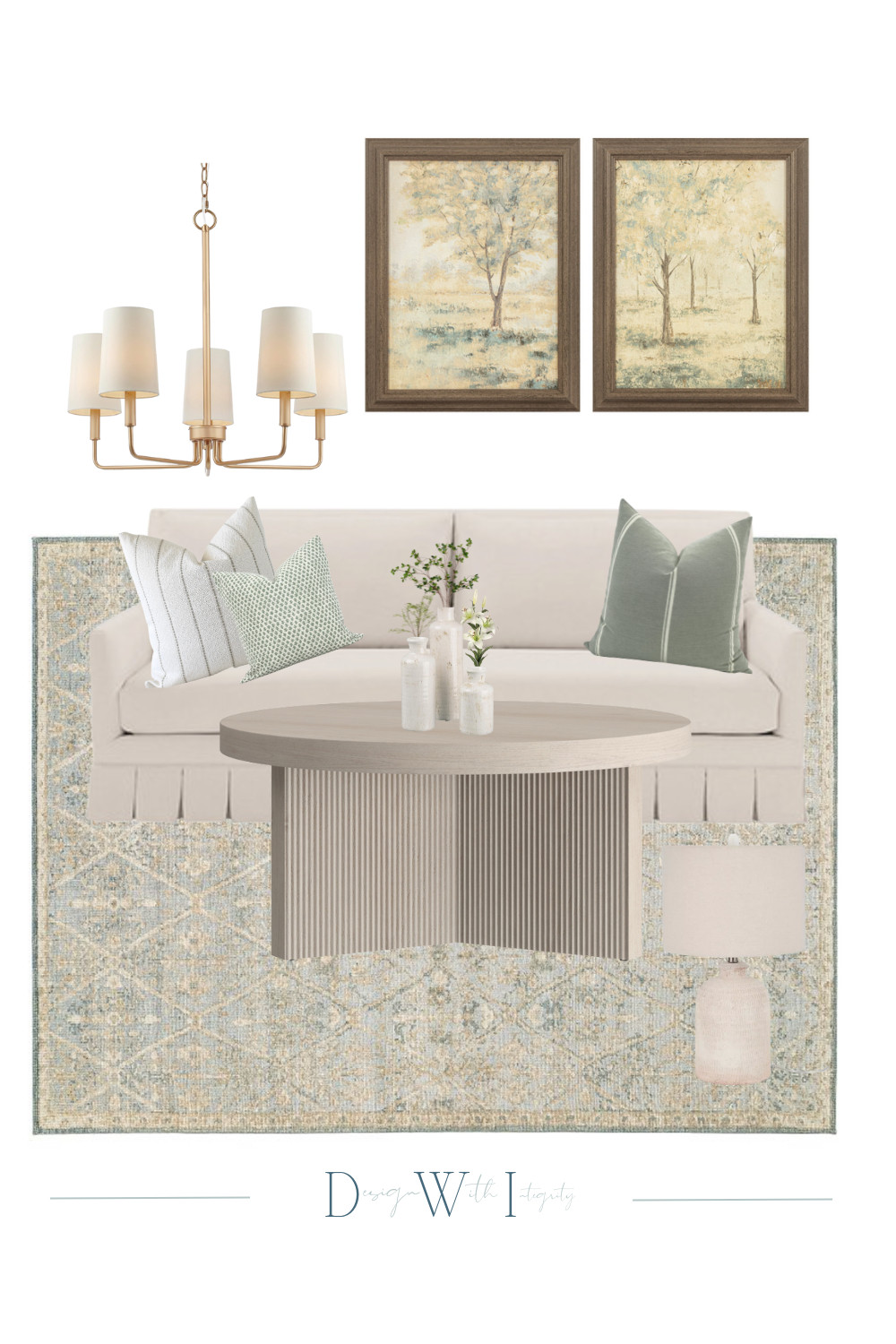 This living room refresh is proof that neutral doesn’t have to mean boring. A tailored skirted sofa anchors the space with quiet sophistication, while muted greens and subtle patterns in the rug and pillows add just the right amount of texture and color. The soft landscape art and gentle curves of the round coffee table invite you to slow down and settle in.

Perfect for those craving a calm, nature-inspired space with elevated style, this moodboard blends timeless design with a fresh perspective.

Tap to shop or pin for your next room refresh!

#LivingRoomInspo #NeutralHomeDecor #SoftInteriors #LivingRoomDesign #TransitionalStyle #NatureInspiredDecor #LTKHome #CozyLivingRoom #DesignWithIntegrity #PillowPairings #RugStyling #InteriorDesignMoodboard #LivingRoomRefresh #HomeDecorLover #OrganicModern 

 #LTKHome