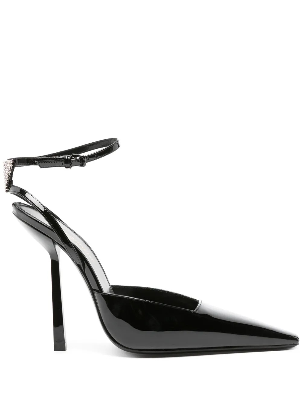 Saint Laurent Anouk 115mm Leather Slingback Pumps | Black | FARFETCH UK | Farfetch Global