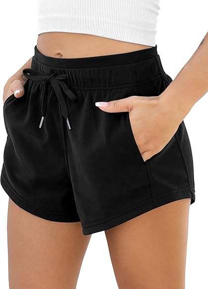 ODODOS Women's Sweat Shorts with Pockets Cotton French Terry Drawstring Summer Workout Casual Lou... | Amazon (US)