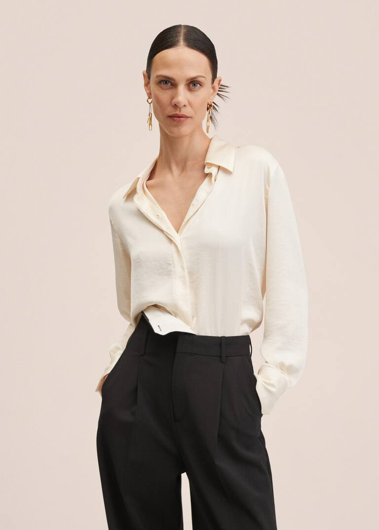 Satin finish flowy shirt | MANGO (US)