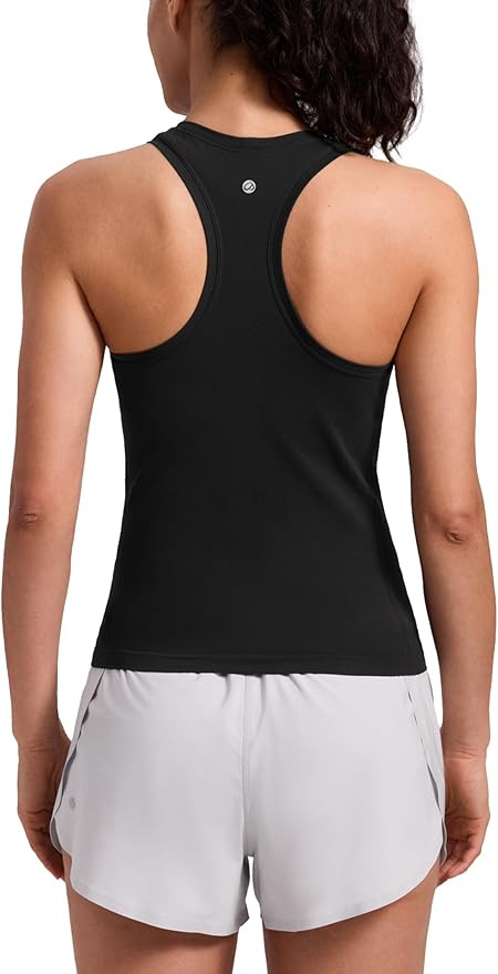 CRZ YOGA Seamless Workout Tank Tops for Women - Athletic Running Gym Sleeveless Shirts Crewneck R... | Amazon (US)