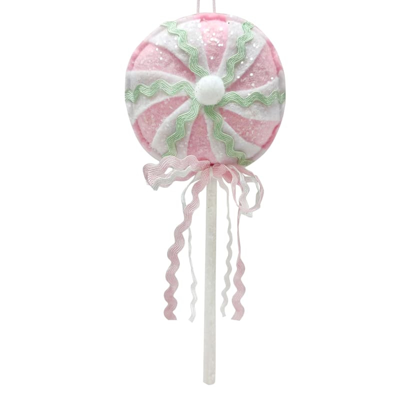 Mrs. Claus' Bakery Fabric Lollipop Ornament, 8" | At Home
