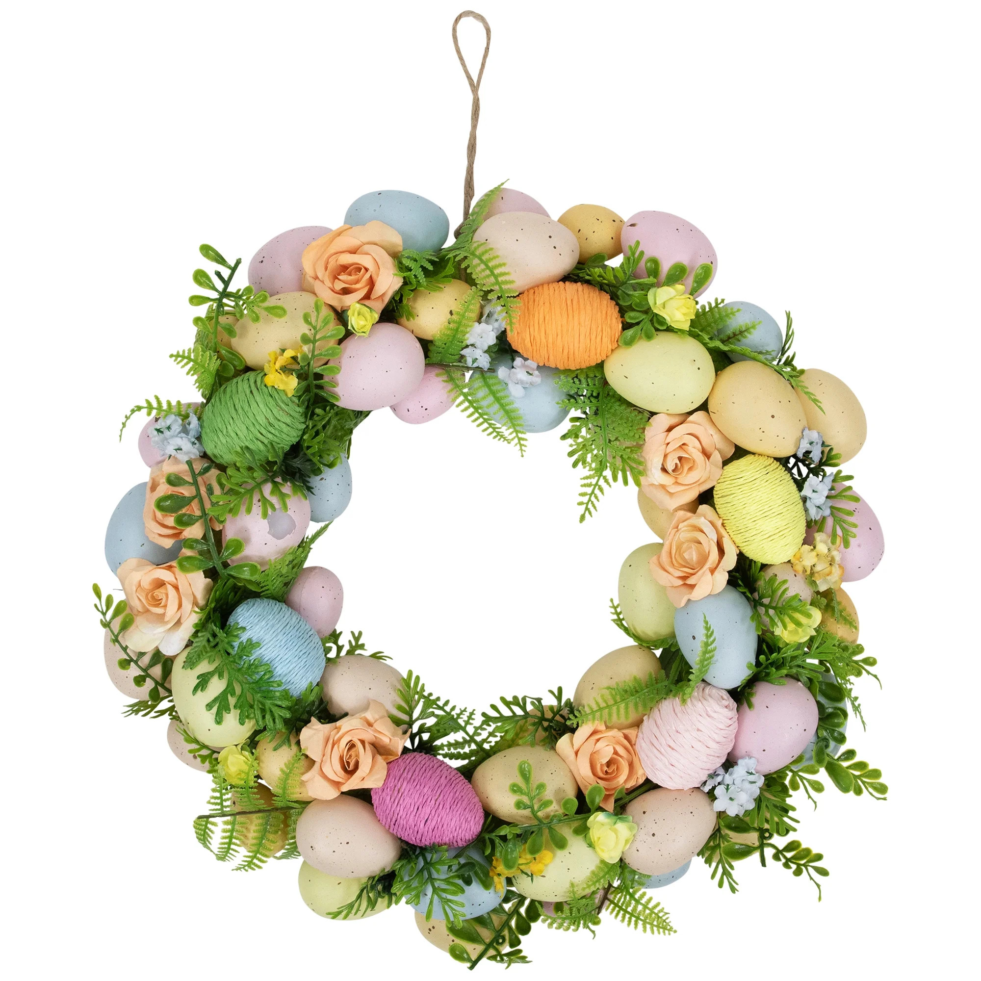 Northlight Roses and Easter Eggs Small Artificial Spring Wreath - 15" | Walmart (US)