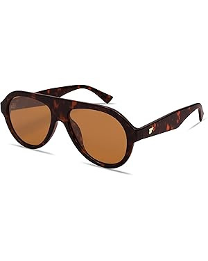 VANLINKER Retro Aviator Polarized Sunglasses for Men Women Trendy 70s Vintage Plastic Frame Sun G... | Amazon (US)