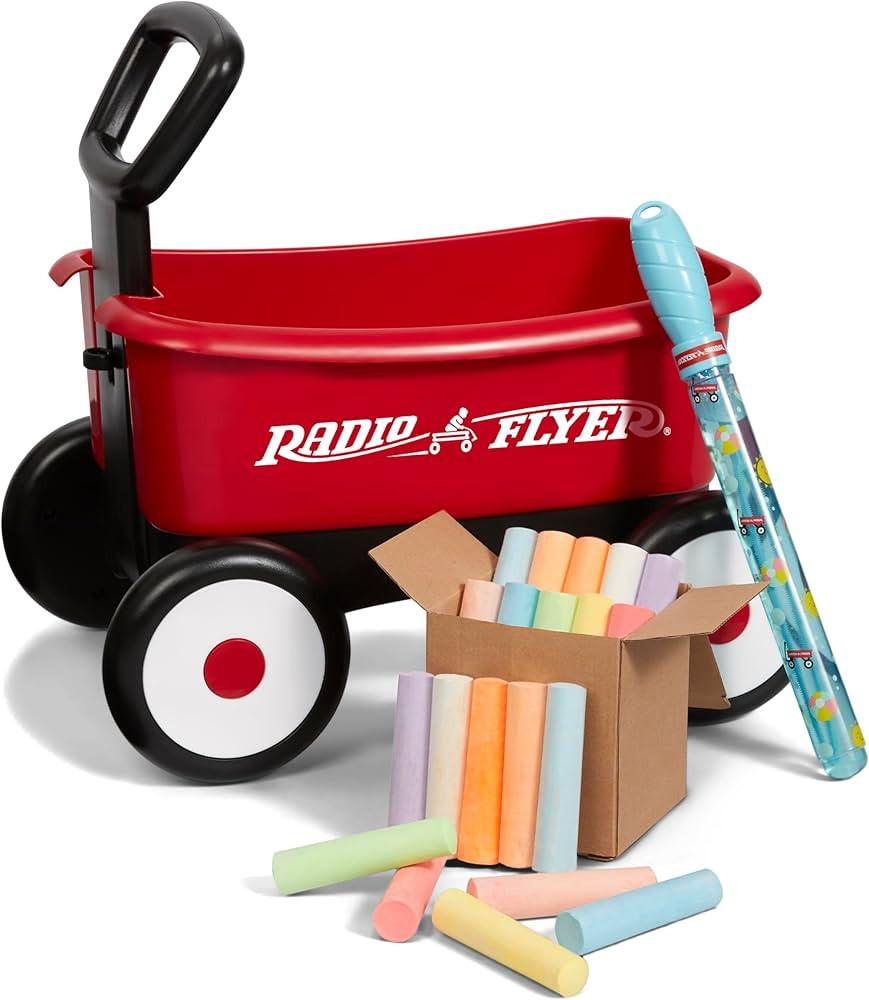 Radio Flyer Summertime Fun My 1st Wagon with Bubbles and Chalk Ages 3+, Red | Amazon (US)