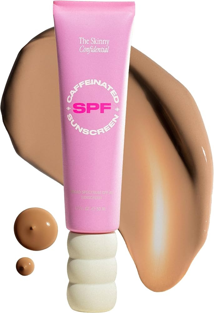 The Skinny Confidential Caffeinated Mineral Sunscreen, SPF 40 - Fragrance-Free Face Sunscreen wit... | Amazon (US)