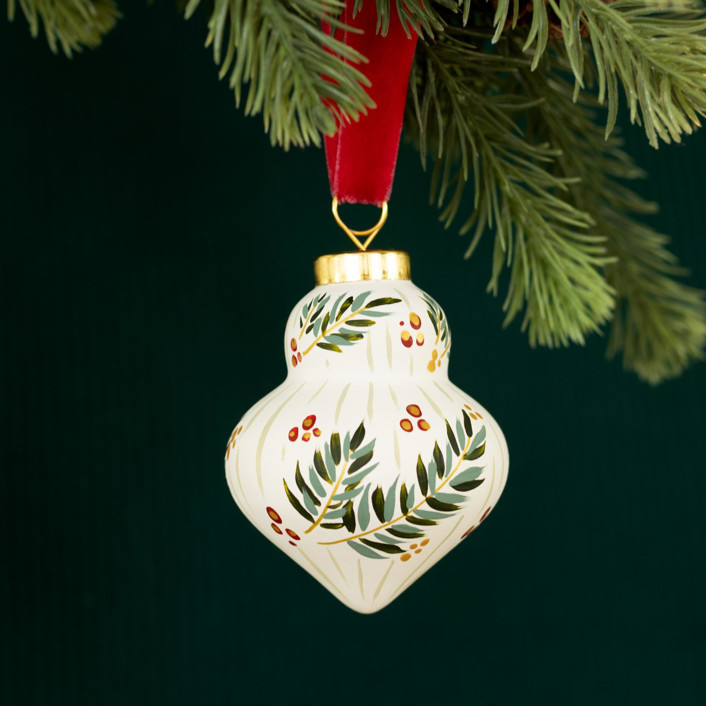 Holiday Winter Branches And Berries-lamp Shaped Ornament Ornaments | Minted