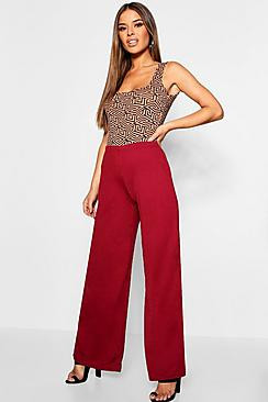 Petite Wide Leg Crepe Pants | Boohoo.com (US & CA)