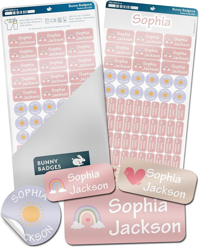 Personalized Name Labels for Kids (75 Labels) - Custom Waterproof Name Stickers for Daycare, Clot... | Amazon (US)