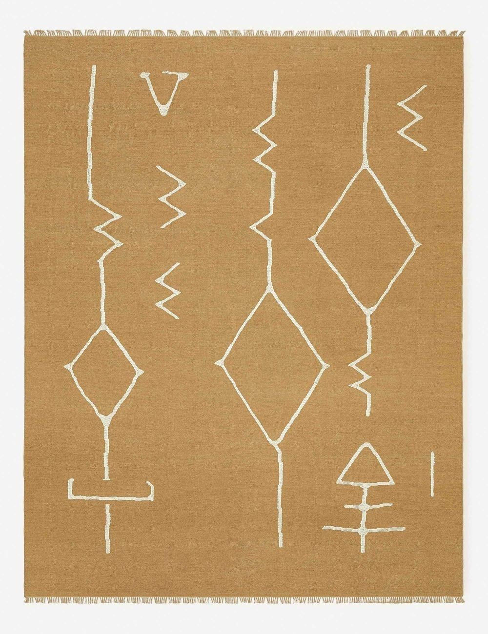 Moroccan Flatweave Rug, Ochre By Sarah Sherman Samuel | Lulu and Georgia 