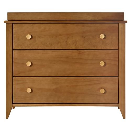 Babyletto Sprout Mid Century Modern Brown Pine Wood 3-Drawer Changer Dresser with Removable Chang... | Kathy Kuo Home