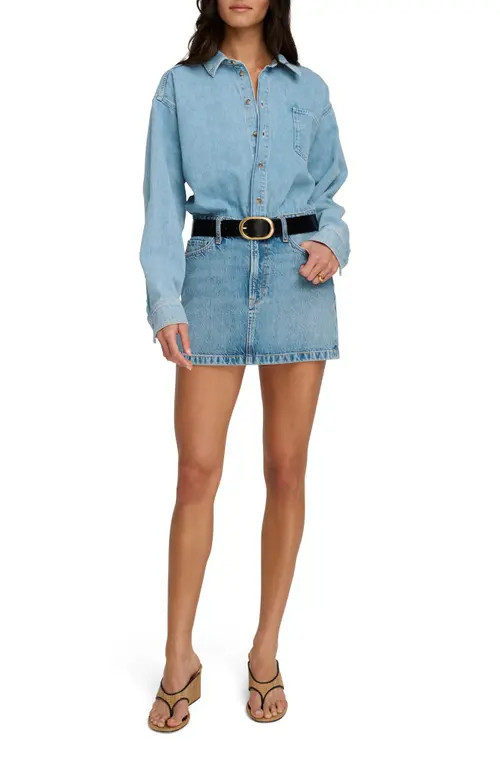 Favorite Daughter The Layla Denim Miniskirt in Milos at Nordstrom, Size 26 | Nordstrom