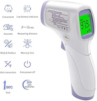 Anthsania Forehead Thermometer for Adults and Kids, Touchless Infrared Thermometer with LCD Displ... | Amazon (US)