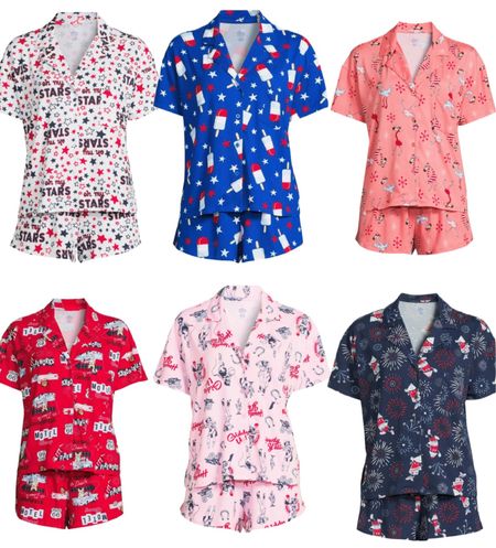 The cutest new pajama sets at Walmart! 4th of July pajamas!! Americana pajamas! Walmart pajamas! Pajama sets! Summer pajamas. Red white and blue pajamas! Cowboy pajamas!! 