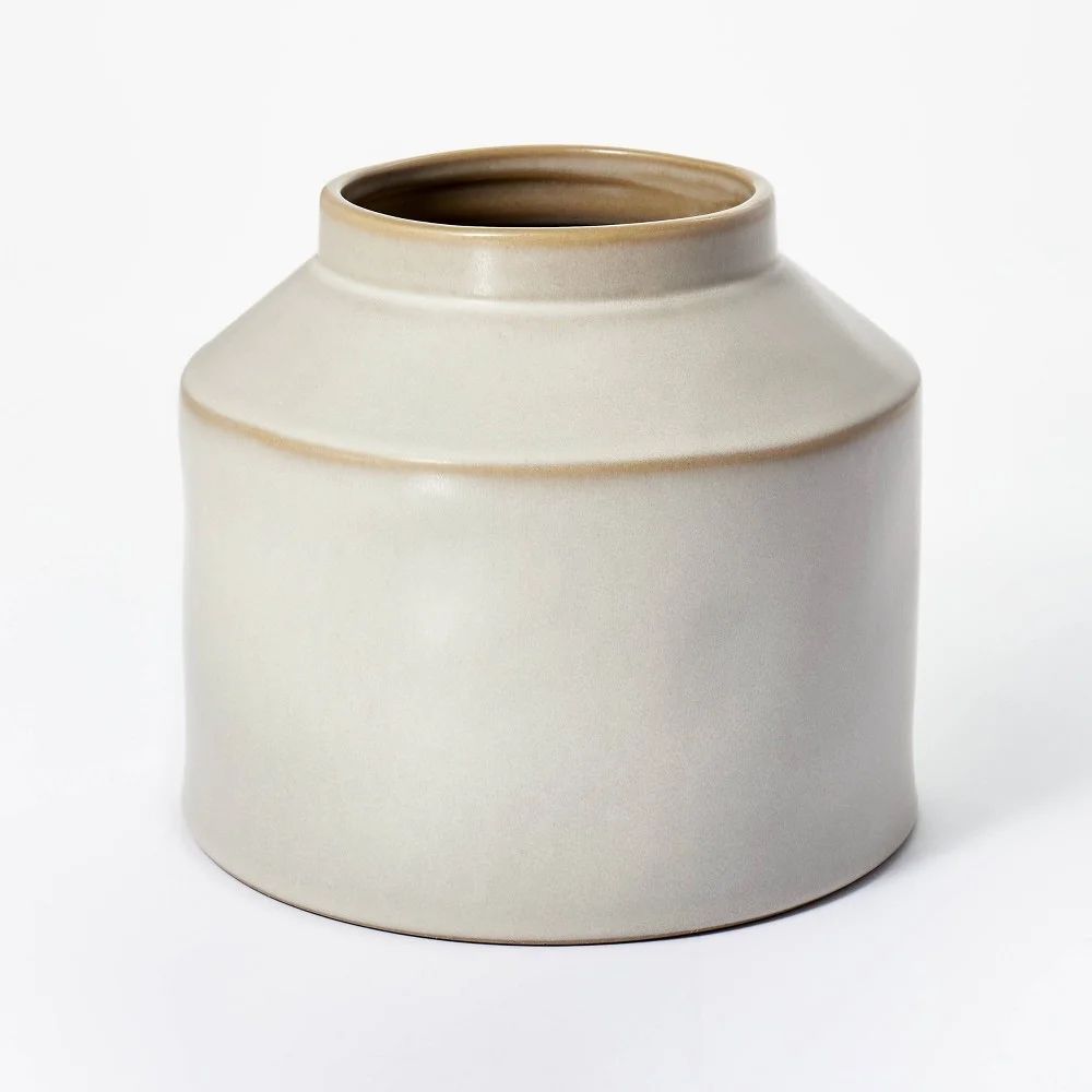 7" X 8" Carved Ceramic Vase Gray - Threshold™ Designed with Studio McGee | Walmart (US)