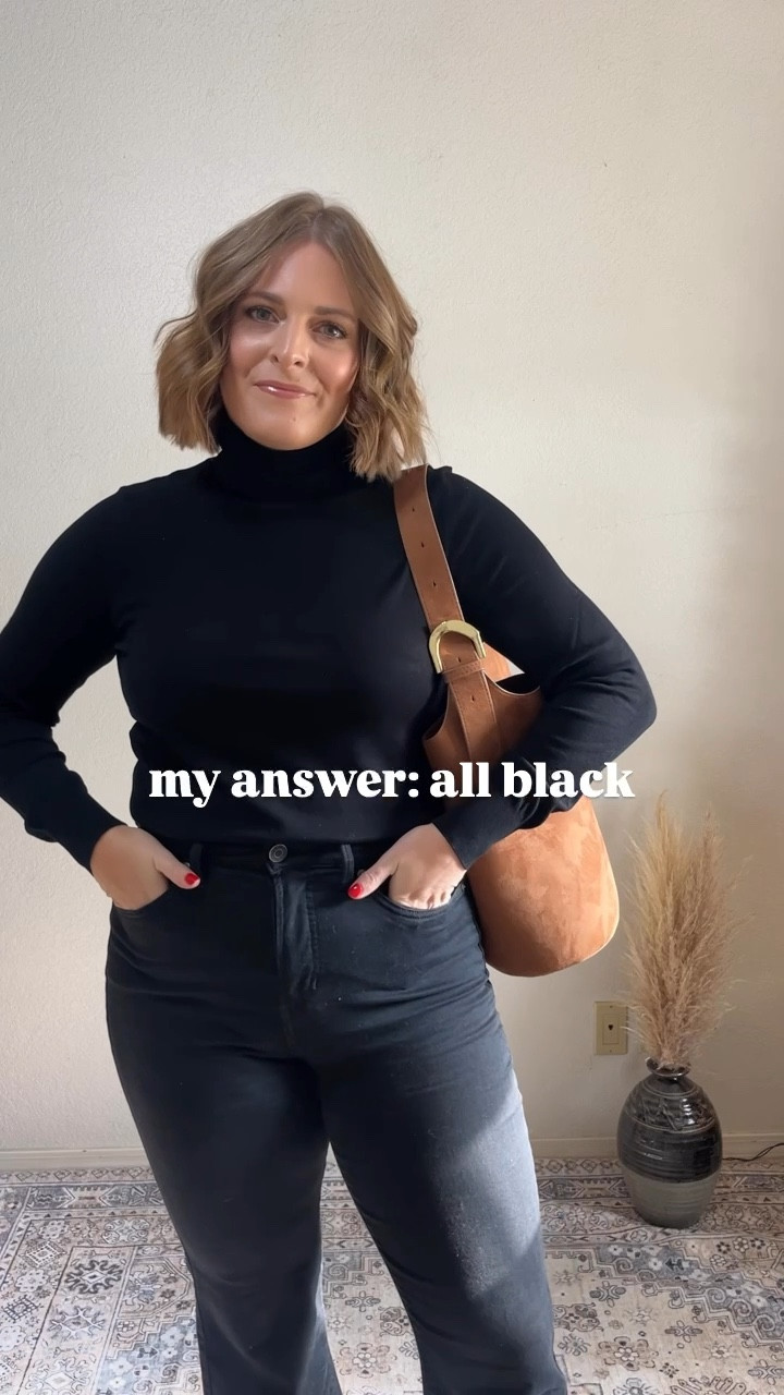 My no-fail outfit formula for when I don’t know what to wear 🖤 all black always works—whether it’s a dressy or casual occasion.

top L (size up one if you want a looser fit or in between sizes)
pants old from Kohls (linked similar)
bag H&M (linked similar suede bags)

#LTKMidsize #LTKItBag #LTKStyleTip