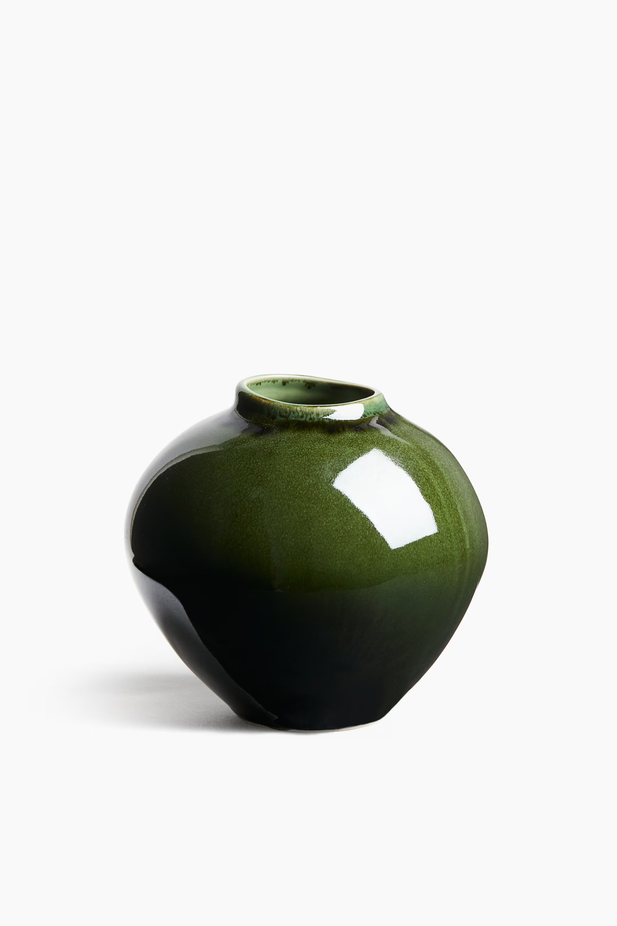 Irregular Stoneware Vase - Dark green  - Home All | H&M US | H&M (US + CA)