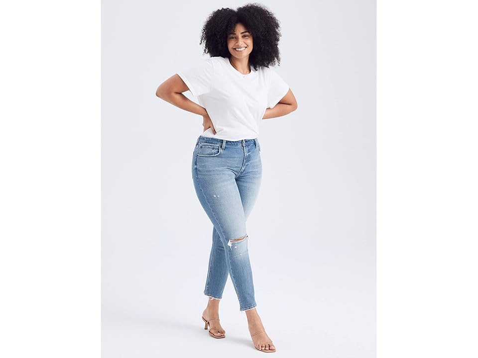 Abercrombie & Fitch Curve Love High Rise Skinny Jeans (Medium Wash/Light Destroy) Women's Jeans | Zappos