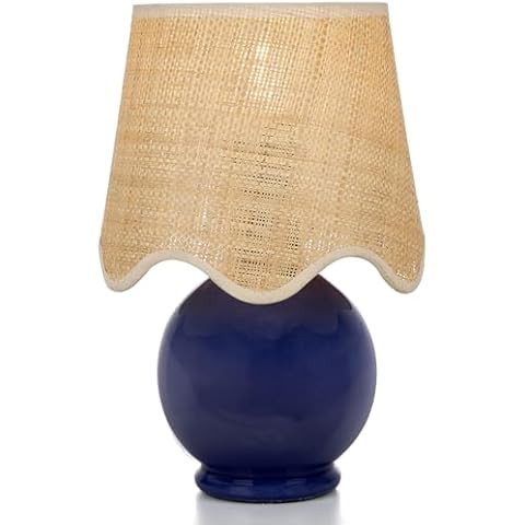 Theisseil Boho Ceramic and Jute Bedside Table Lamp for Bedroom Nightstand - End Side Table Lamp f... | Amazon (US)