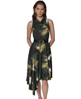 Donna Karan New York Women's Jersey Print Sleeveless Dress - Olive Brine Multi | Macy's