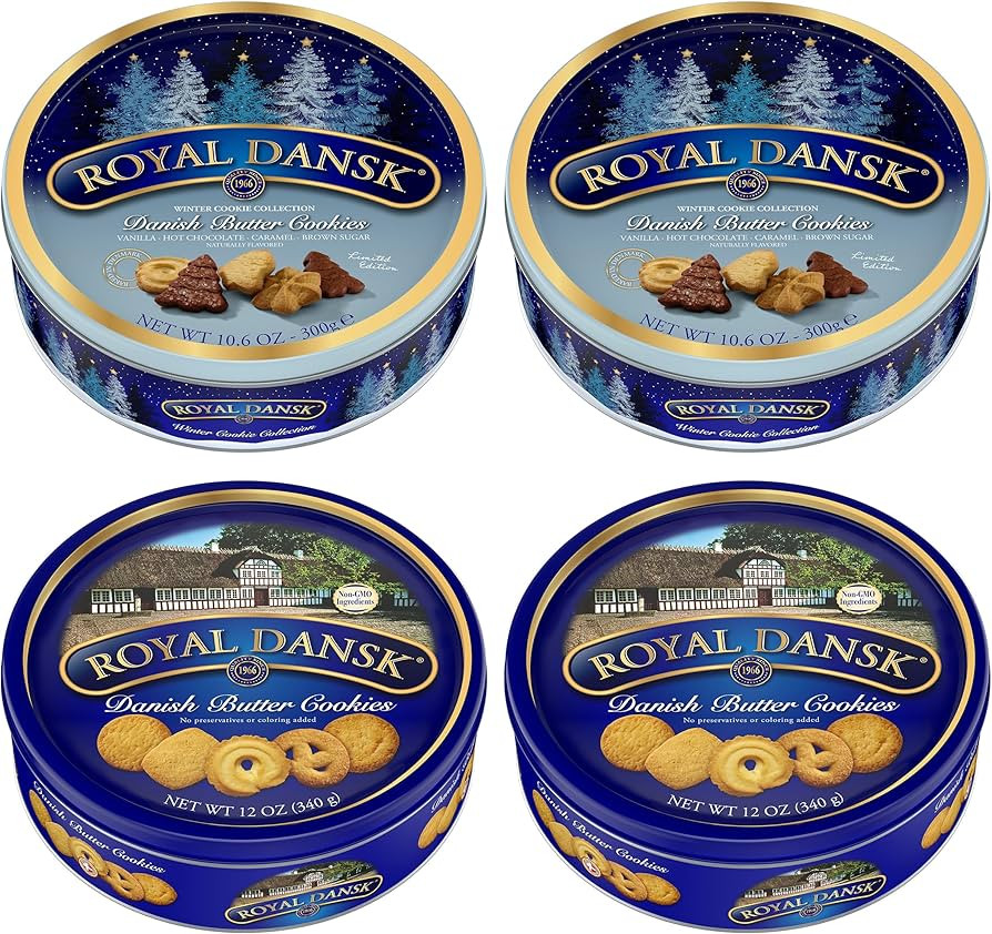 Royal Dansk Danish Butter Cookies, 4 Pack, Original Assortment & Winter Cookie Collection, Christ... | Amazon (US)