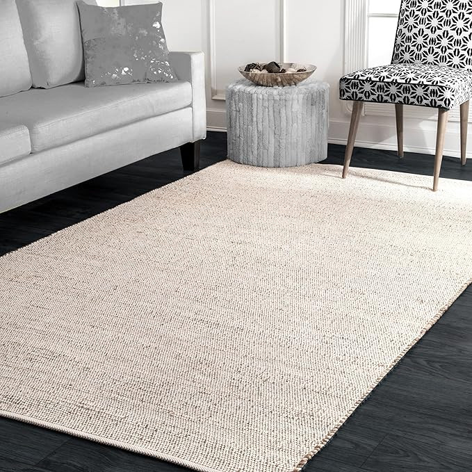 S & L Homes Jute Cotton Hand Woven Natural Farmhouse Area Rug for Living Room - Rustic Vintage Bo... | Amazon (US)