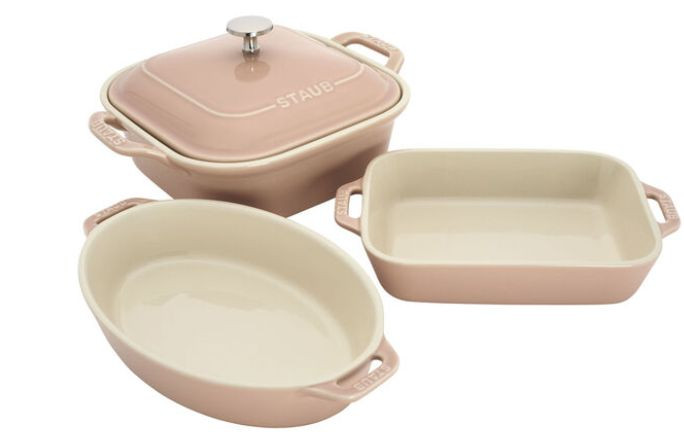 Staub Stoneware 4-pc, Macaron Mixed Baking Dish Set, light pink | The ZWILLING Group Cutlery & Cookware