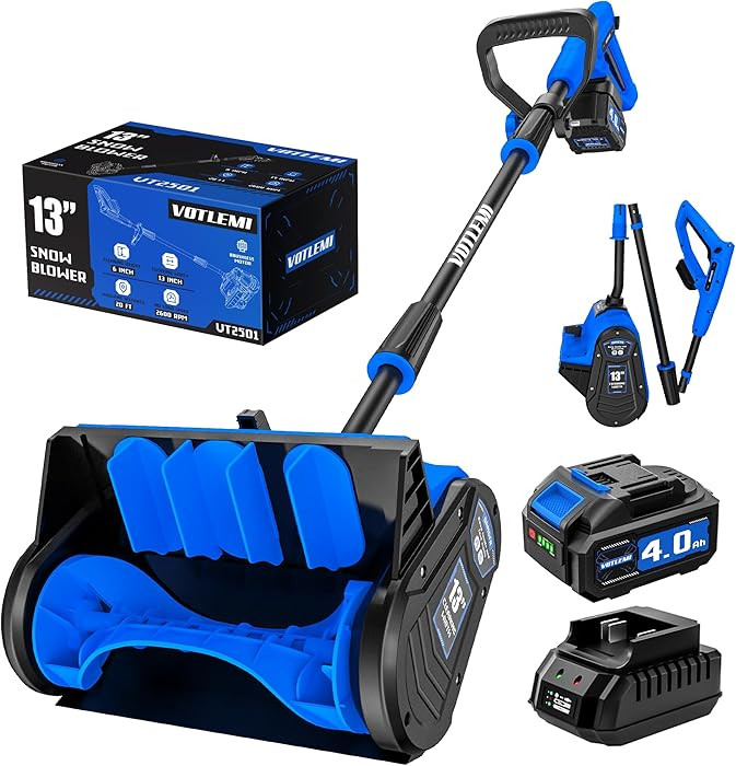 40V Cordless Snow Shovel, 13 Inch 4.0Ah Electric Snow Shovel with Directional Plate, Brushless Co... | Amazon (US)