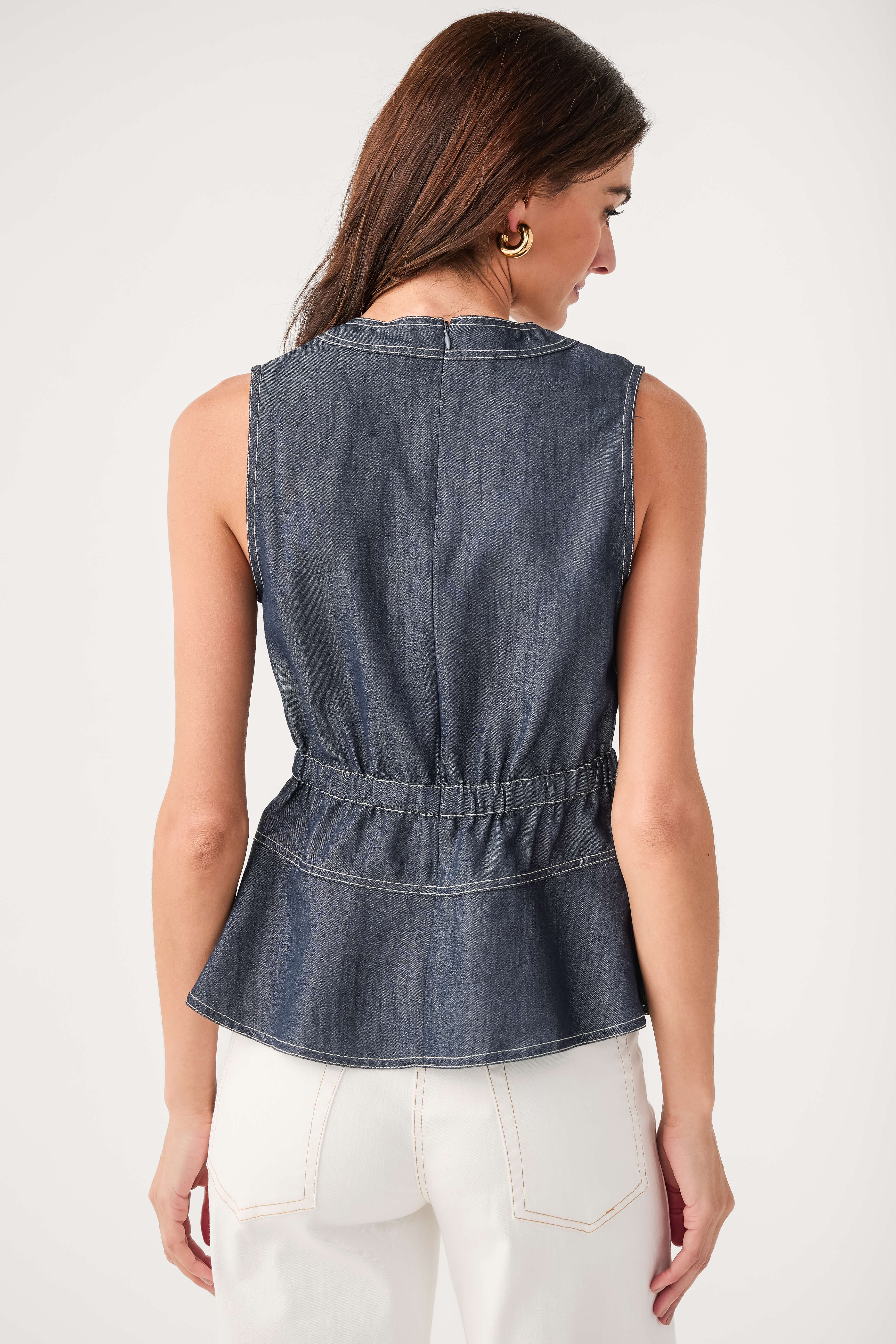 THML Denim Belted Top | Social Threads