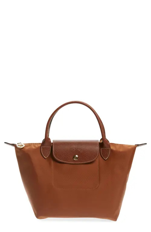 Longchamp Small Le Pliage Original Top Handle Bag in Cognac at Nordstrom | Nordstrom