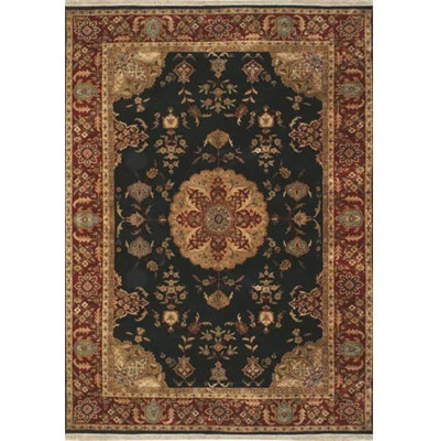 Signature Masterpiece M022 Black / Burgundy Signature Tabriz Med Rug | Wayfair North America
