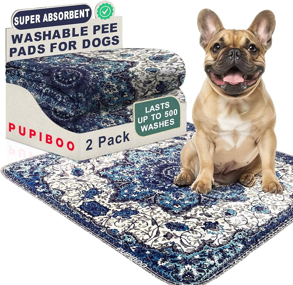 Washable Pee Pads for Dogs - 2 Super Absorbent Reusable Puppy Training Pads - 100% Waterproof, Le... | Amazon (US)
