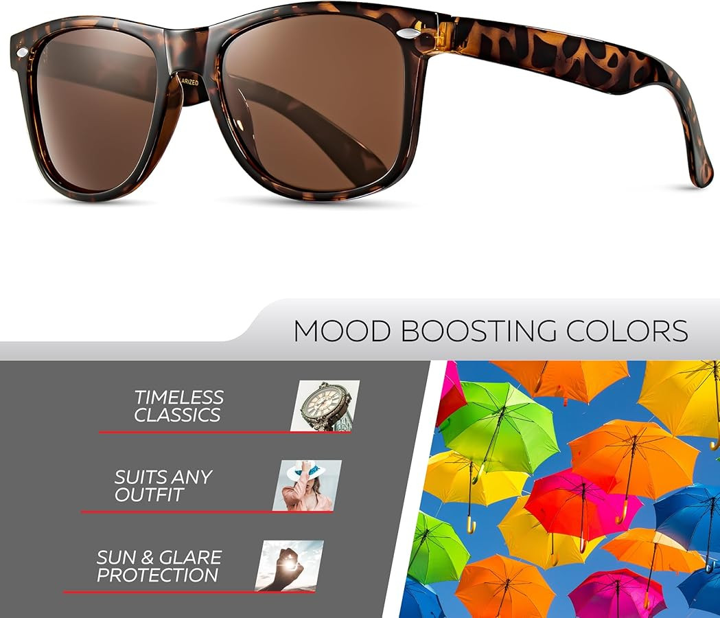 Retro Rewind Polarized Sunglasses for Men and Women - UV Protection Classic Sun Glasses | Amazon (US)