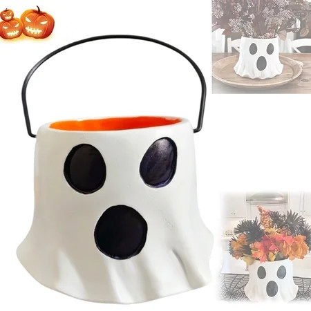 MK Gdledy Halloween Ghost Buckets - Cute Spooky Trick or Treat Containers, Ghost Planters & Candy Bowls for Indoor and Outdoor Decorations - Perfect for Home, Garden, and Office | Walmart (US)