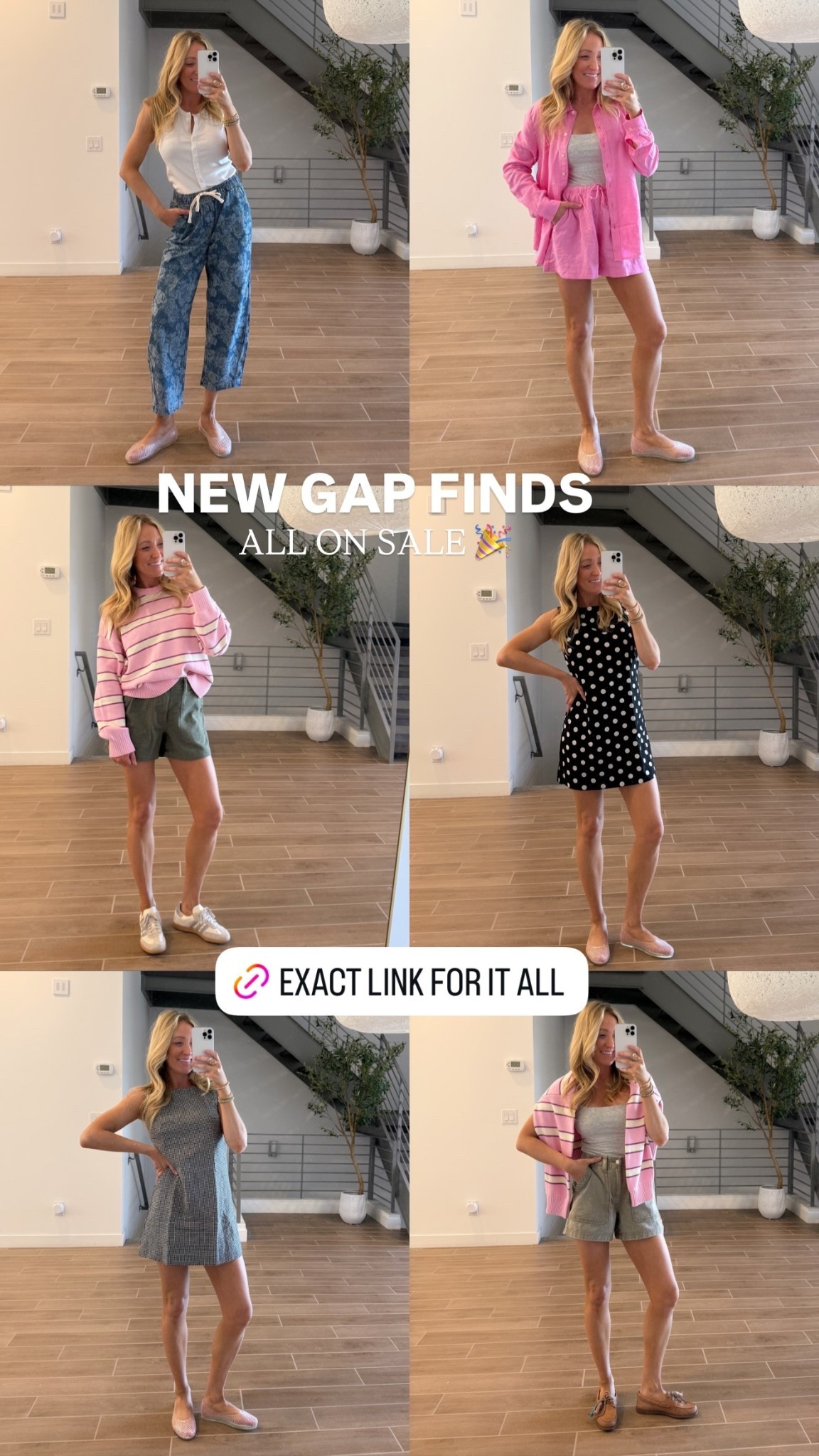 NEW GAP FINDS ALL ON SALE 🎉 wearing my true size in everything except tall in pants and petite in the dress! 

#LTKdayinmylife #LTKSpringSale #LTKgrwm