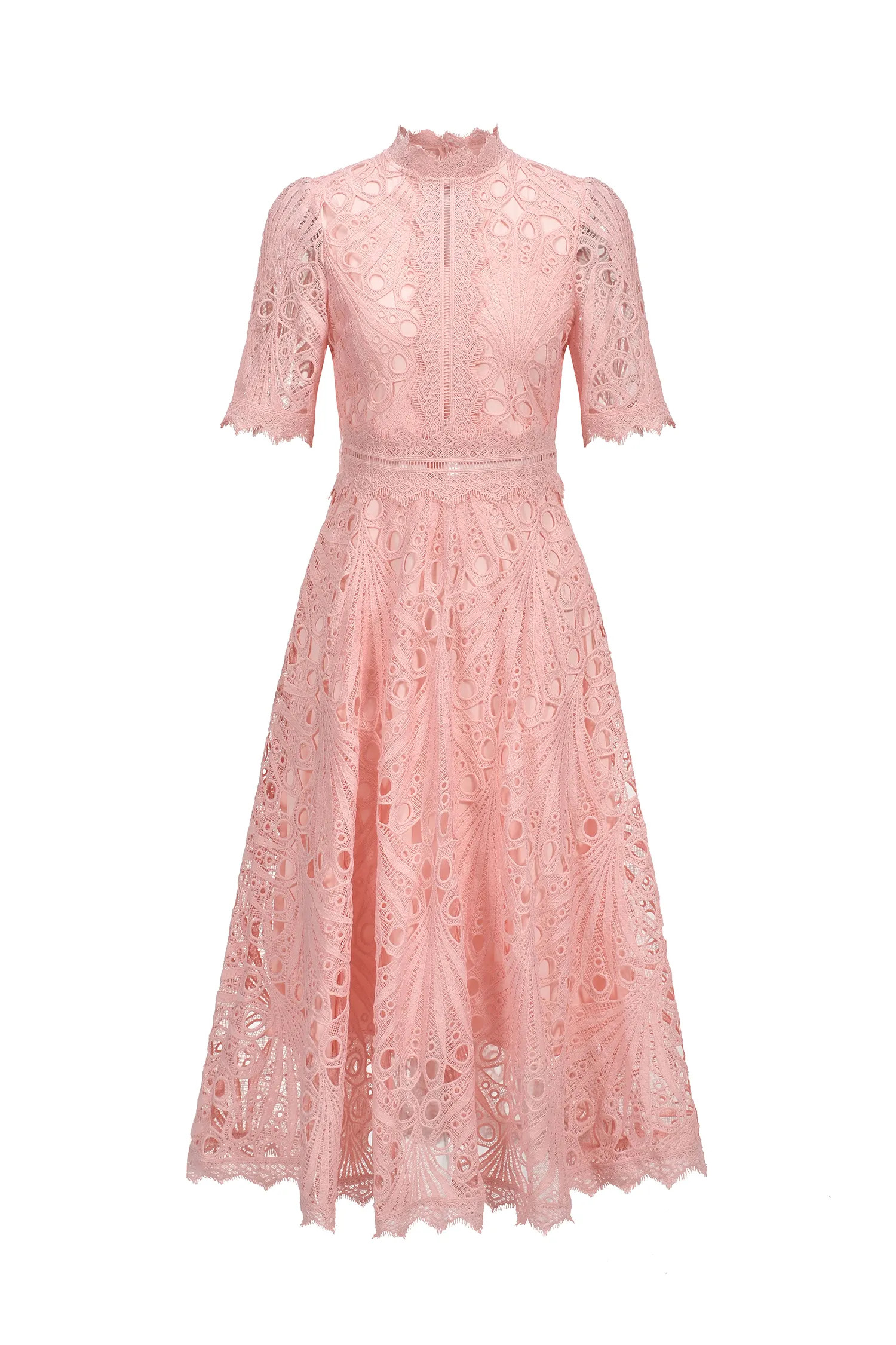 Lzada Short Sleeves Lace Hollow Out Midi Dress | Bellabarnett Affiliate Marketing