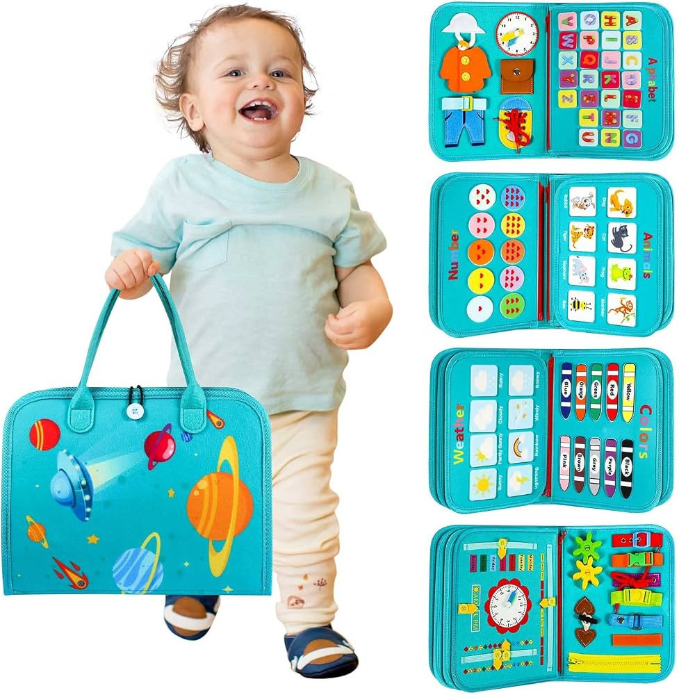 Toddler Busy Board - Montessori Toys for 2-3 Year Old Boy Birthday Gift, Educational Learning Sen... | Amazon (US)
