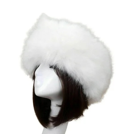 LisenraIn Women Thick Fluffy Russian Cap Lady Faux Fur Headband Hat Winter Earwarmer Ski | Walmart (US)